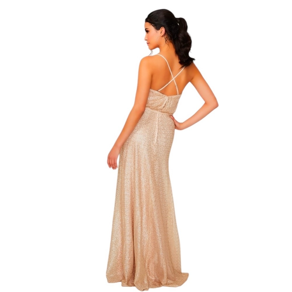 NWT MORILEE MADELINE GARDNER gold bridesmaid dress size 10 - Picture 3 of 16